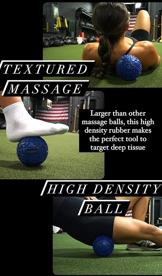 Large Trigger Point Massage Ball - 4.75 Inch Hard Rubber Therapy Ball for Myofascial Massage - Deep Tissue Massager for Myofascial Release (Also for Exercise and Pressure Point Recovery)