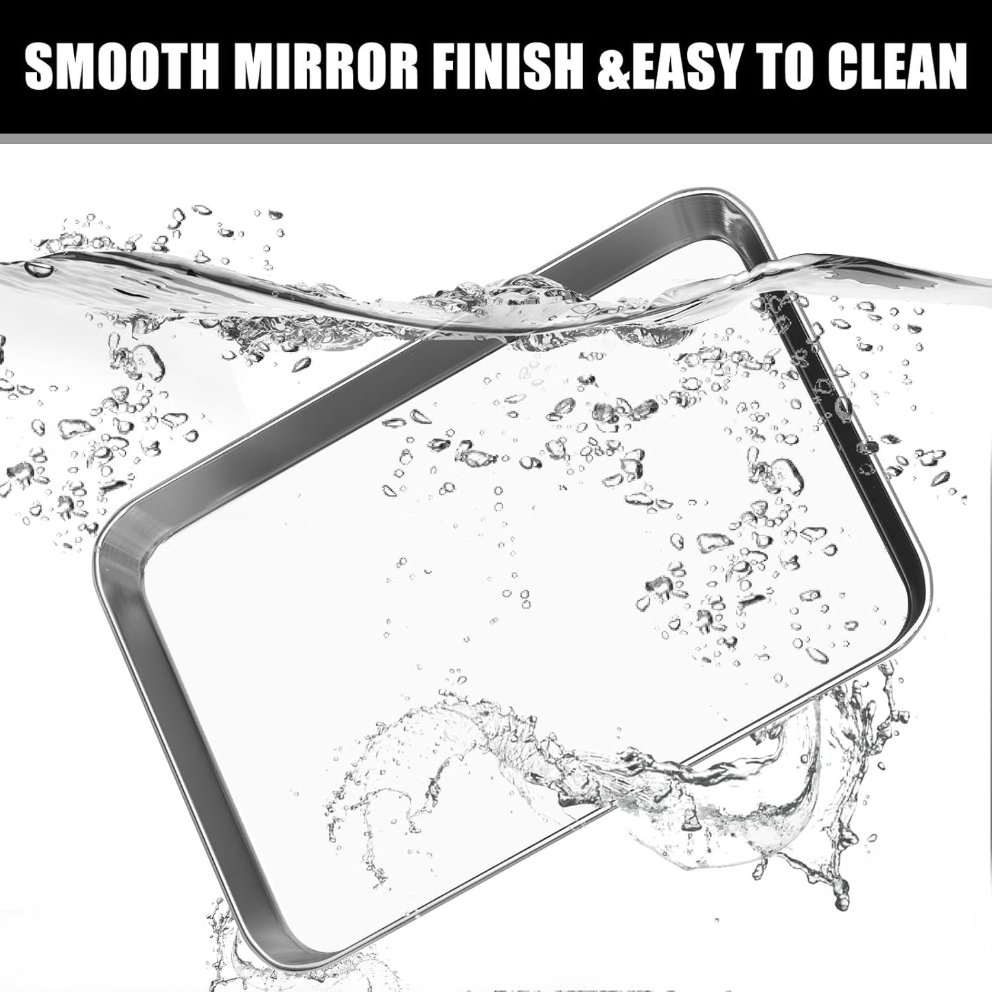 Baking Sheet Cookie Sheet Set of 2, Umite Chef Stainless Steel Baking Pans Tray Professional 18 inch, Non Toxic & Healthy, Mirror Finish & Rust Free, Easy Clean & Dishwasher Safe