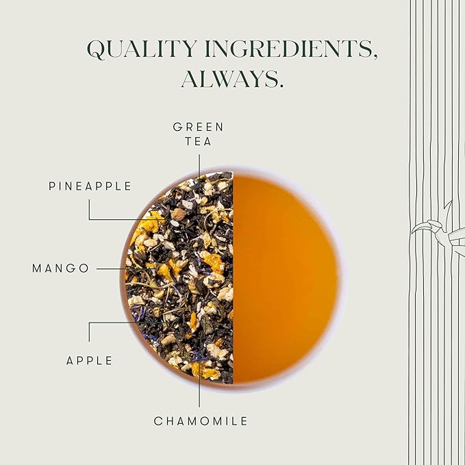 Luxmi Estates - Indian Passion - Organic Mango Passion Fruit Green Tea - Loose Leaf - 50g (25 Cups) | With Mango & Passion Fruit | Brew as Iced Tea or Hot