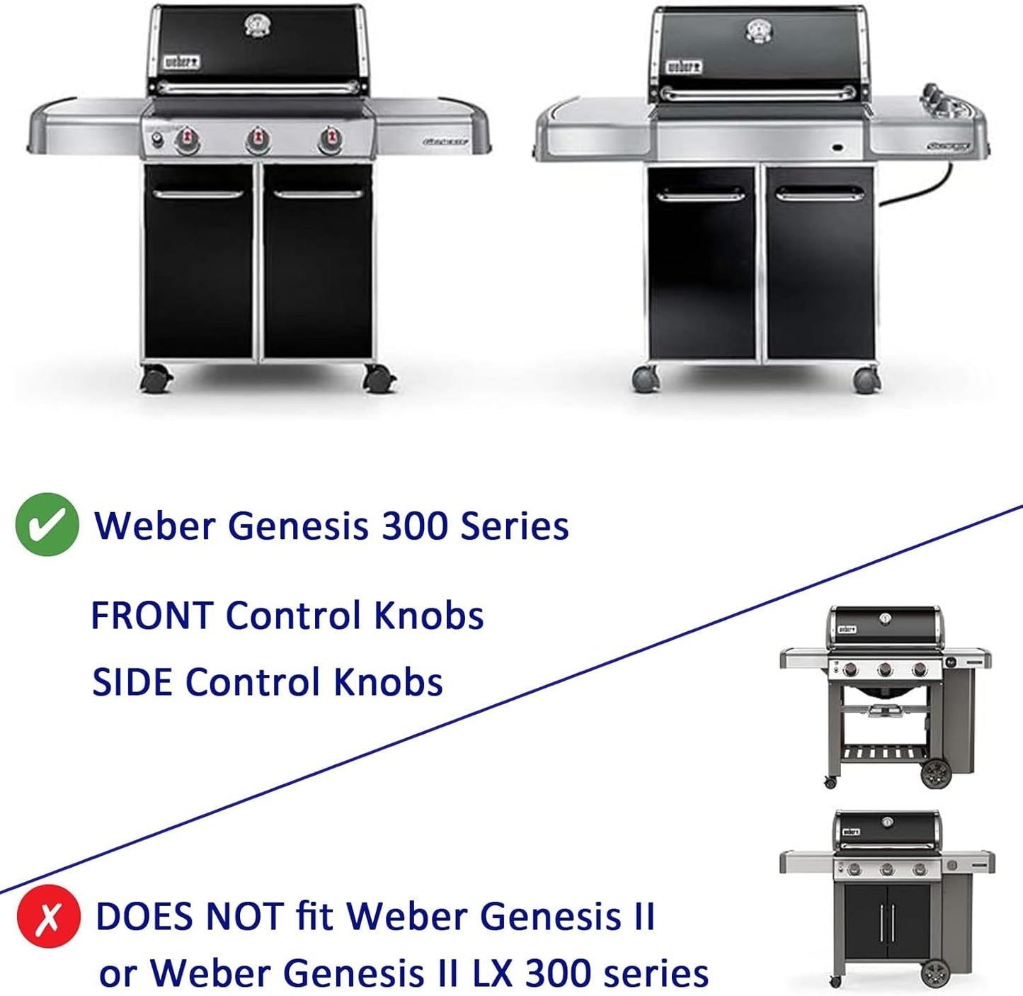 Genesis Cooking Grates for Weber Genesis 300 Series Genesis E310 E320 E330 S310 S320 S330, 19.5" Cast Iron Grill Grates Replacement Parts for Weber 7524 7528