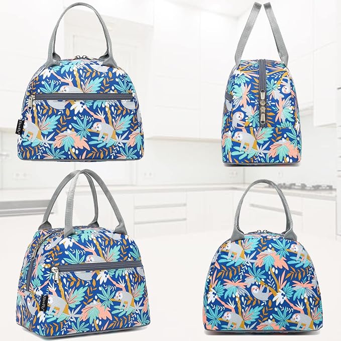 FlowFly Insulated Lunch Cooler Bag - Tote Bag Organizer for Women/Men, Sloth