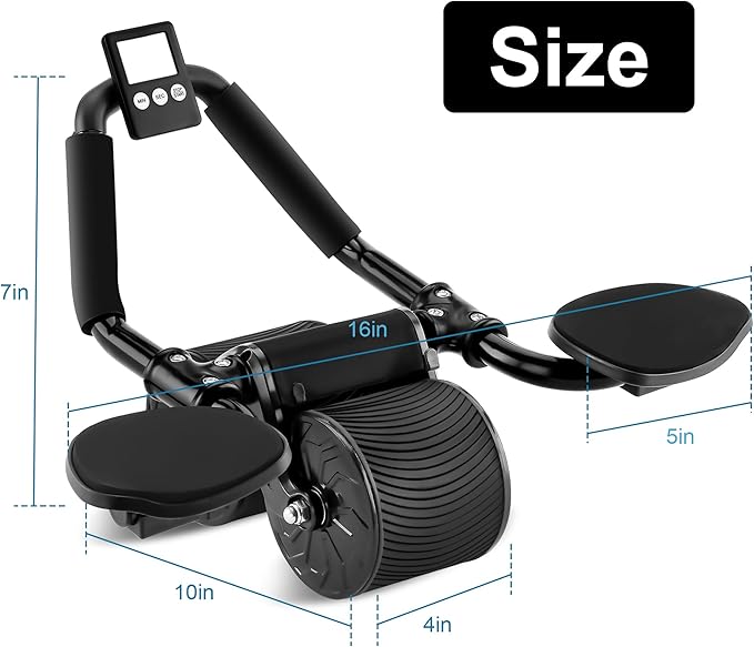 Elbow Support Automatic Rebound Abdominal Wheel,Ab Roller for Abdominal Exercise Machine,Dolly Core Strengthening Trainer Fitness Belly Training Ab Roller