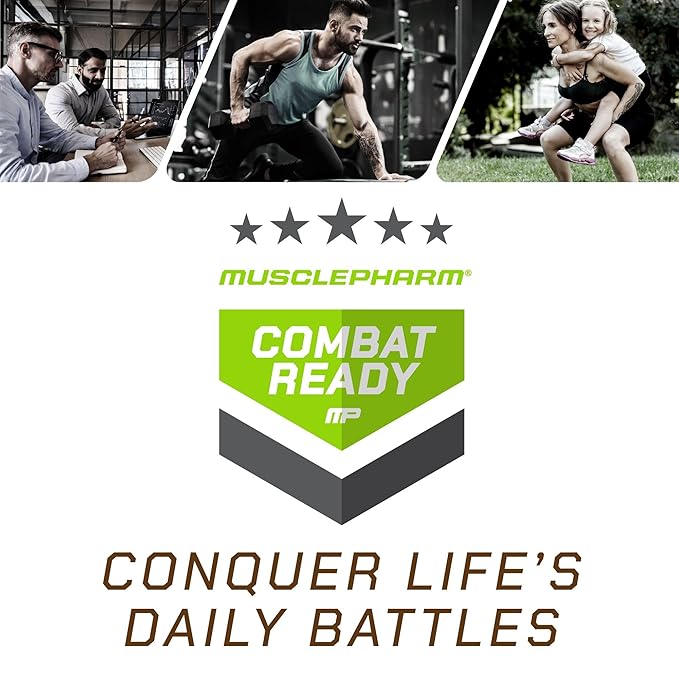 MusclePharm Combat Ready High Protein Shakes Ready to Drink, 40g Protein, 8g BCAAs, 8.7g Glutamine, 5g Fiber, No Added Sugar, Gluten Free, Chocolate Fudge, 17 Fl Oz (Pack of 12)