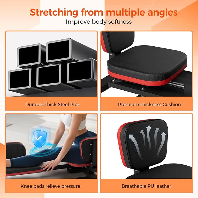 NArra Leg Stretcher Machine, Adjustable Leg Stretch Training Machine, 330lbs Heavy Duty Leg Extension Machines for Home Yoga Gym Fitness to Train Leg Flexibility, Black