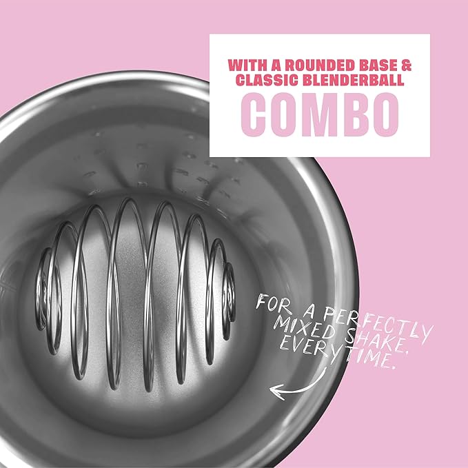 BlenderBottle Sport Sleek Insulated Stainless Steel Shaker Bottle with Wire Whisk, 25-Ounce, Flamingo Ombre – Protein Shakes & Hydration for Athletes & Fitness Enthusiasts, Easy Mixing, Slim Easy to Hold, Keeps Drinks Cold, Lockable Lid