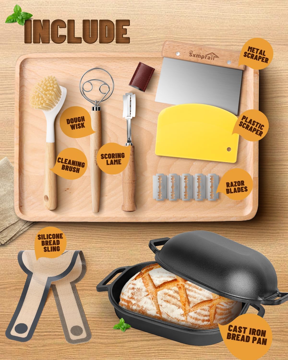 Cloche Loaf Dutch Oven, Pre-Seasoned, 7.4QT, 15 LBS Heavy Duty, Non-Stick, Large Bread Loaf Pan, Oval Cast Iron Bread Pan With Lid, Cloche Homemade Loaf Pan, Sourdough Artisan Bread Baking Pan