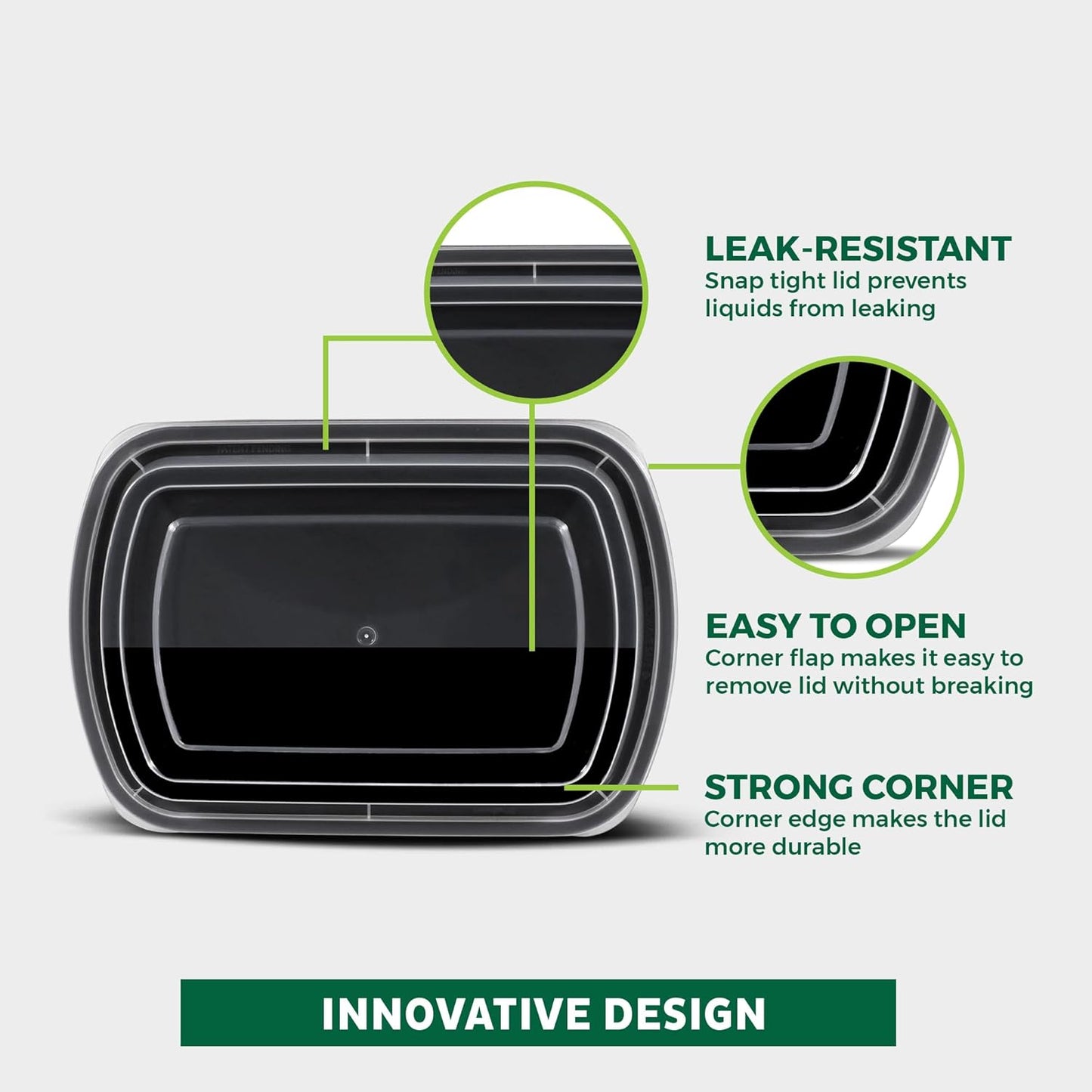 Freshware Bento Box Meal Prep Container, 32, 1-Compartment, 150-Pack, 32 ounce