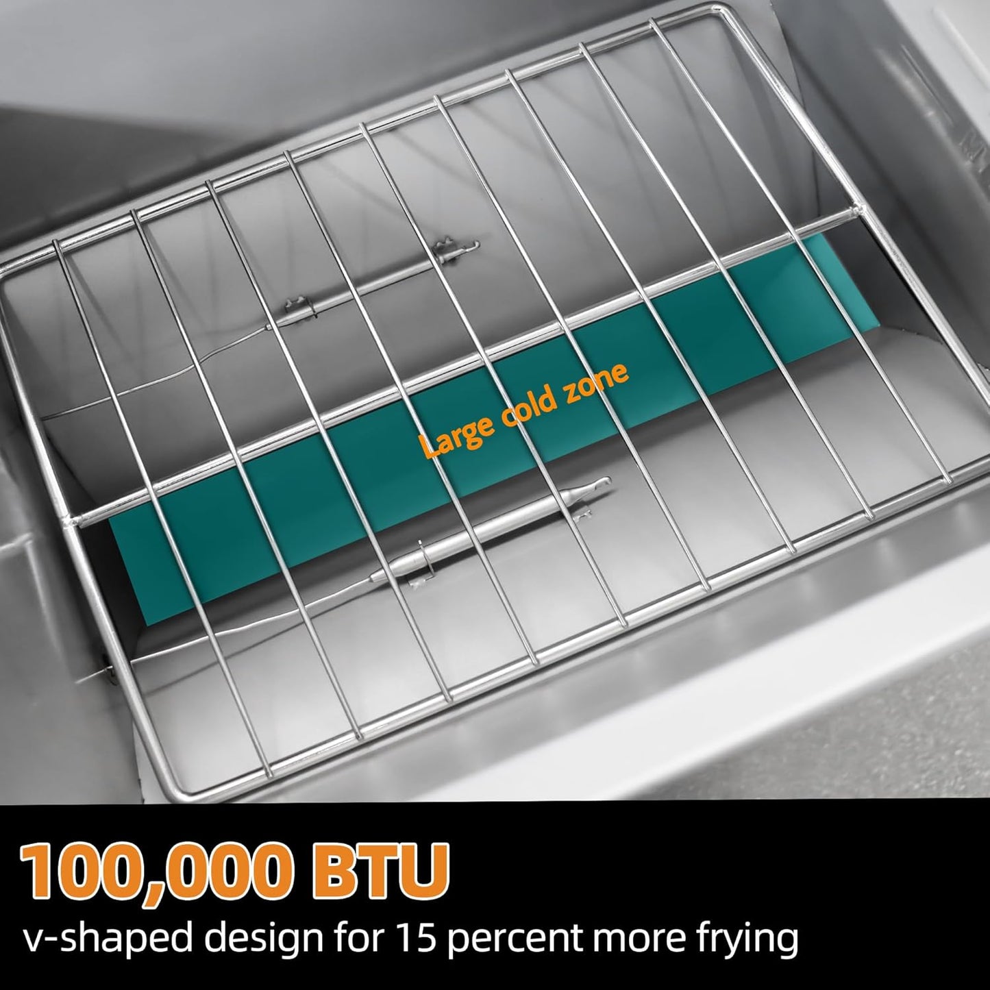 Commercial Open Pot Fryer with 2 Baskets, 100000 BTU 40-50 Lbs Oil Capacity Liquefied Gas Fryer (Propane), Only Commercial Use Deep Fryer for Restaurants, Food Trucks-Floor Standing