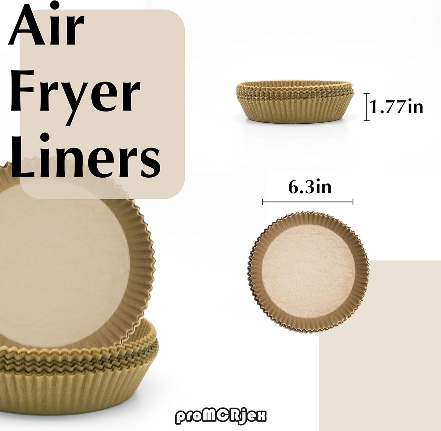 Air Fryer Disposable Paper Liners 100pcs 6.3 inch Round Parchment Paper Liner for Baking Roasting Fit 2-5 QT