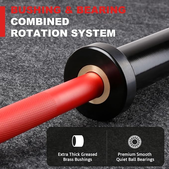 LIONSCOOL Premium 4ft/4.9ft/6ft Barbell for Strength Training and Olympic Weightlifting, 2 Inch Bar for Squats, Curls, Deadlifts, Presses, Hip Thrusts, 350lbs/500lbs/700lbs Weight Capacity