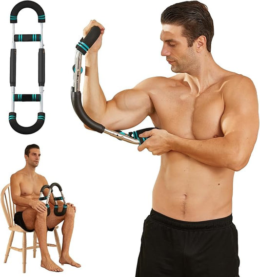 HOTSWEAT Twister Arm Exerciser Chest Workout,Portable Power Twister Bar,Muscular Strength Enhancer,Thigh Master Trainer Men,At Home Fitness Equipment