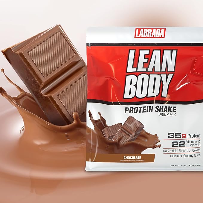 Lean Body All-in-One Chocolate Protein Shake. 35g Protein, Whey Blend, 7g Healthy Fats & Fiber, 22 Vitamins and Minerals, No Artificial Colors, Gluten Free, (4.6lb) Packaging May Vary