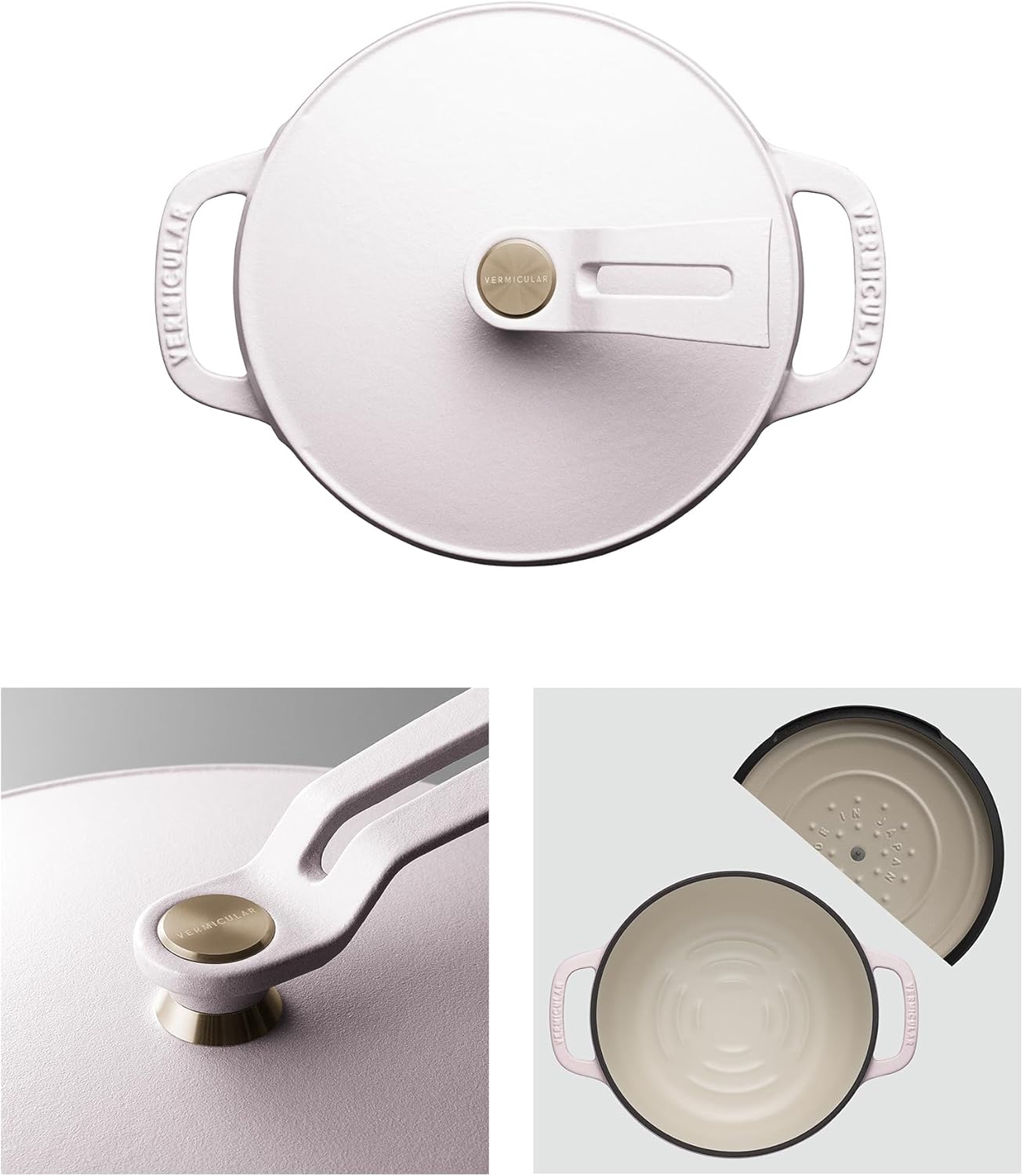 Vermicular Oven Pot 2.0 | Lightweight Enameled Cast Iron Pot | 14cm (1 Qt) | Non-Toxic | Induction-compatible | Dutch Oven | Made in Japan | Matte Himalayan Pink