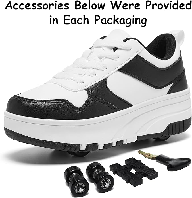 Roller Skate Shoes for Kids Girls Boys Detachable Wheeled Fashion Sneakers