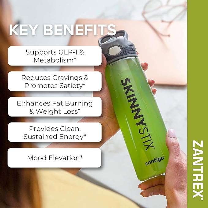 SkinnyStix Lime GLP-1 Support Powder Energy Drink, Metabolic Support, Appetite Control, Natural Energy Boost | 15 Single-Serving Packets