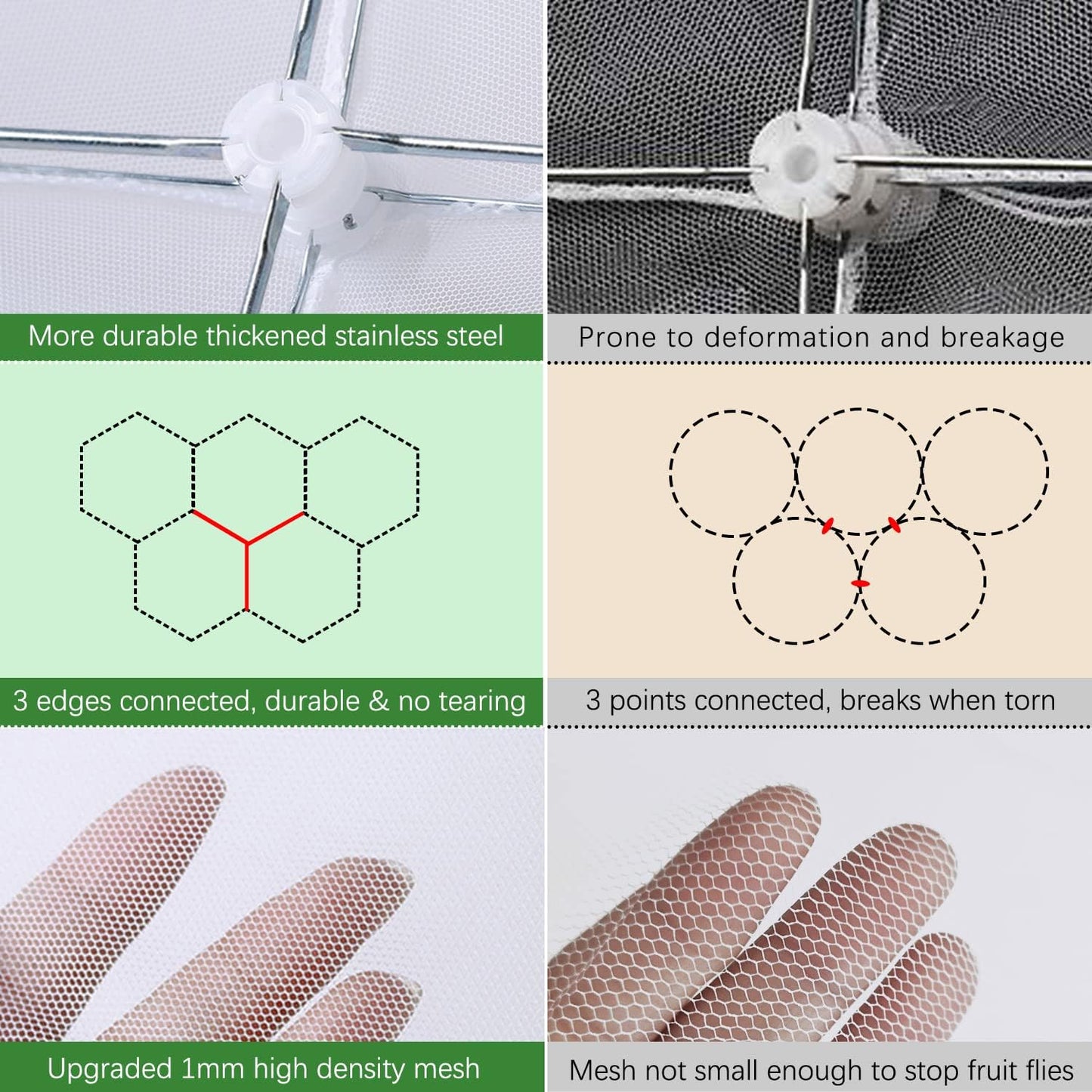 Mesh Food Covers for Outdoors - 4 Pack Upgraded Large 17x17 in Outdoor Party Food Cover Tent Collapsible Picnic Nets Umbrella Screen Pop Up Food Dome for Outside (White)