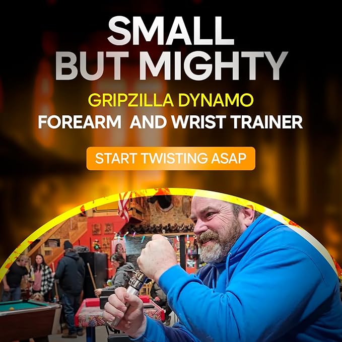 GRIPZILLA Dynamo Forearm Strengthener and Wrist, Comfortable Grip and a Durable Design Roller Perfect for Men and Women - Ideal for Hand, Wrist, and Forearm Strength Training, Workout - Wrist/Arm Builder