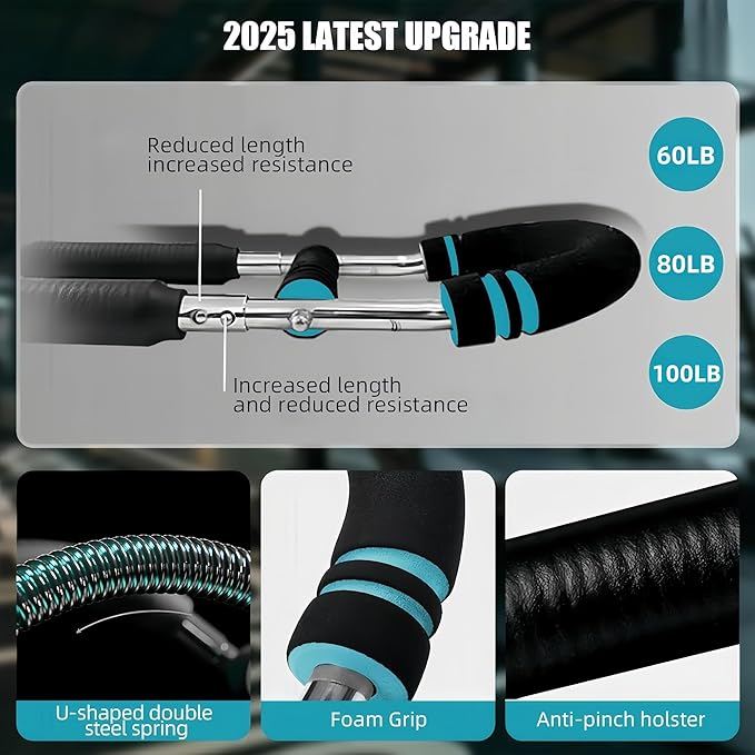 Twister Arm Trainer, 40-100lb Adjustable Twister Arm Chest Workout Equipment for Men & Women, Adjustable Forearm Strengthener, Portable Spring Resistance for Home Fitness.