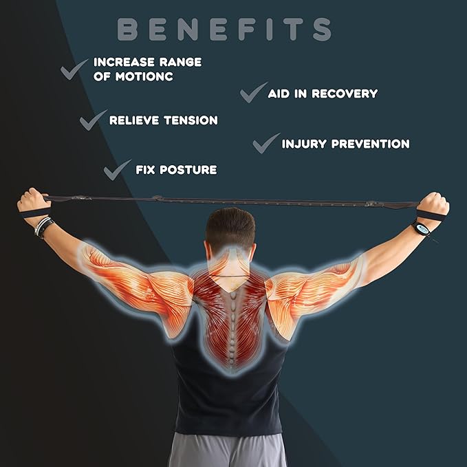 Stretching Strap – Non-Elastic Yoga Strap for Exercise. Stretch Strap for Mobility, Posture Correction & Rehab Stretching Equipment. Yoga Straps for Stretching with Progress Tracker.