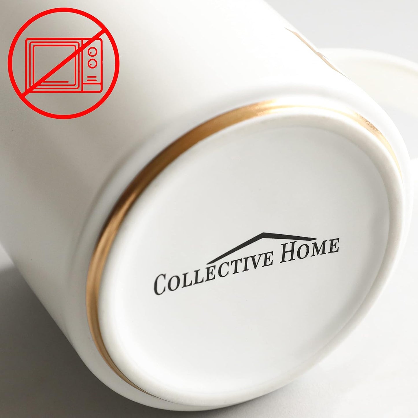 COLLECTIVE HOME - Monogram Ceramic Mugs, 15 oz Golden Initial Coffee Cups, Elegant Alphabet Tea Mugs, Elegant Personalized Mug with Gift Box, Unique Mug with Double Side Capital Letter (D)