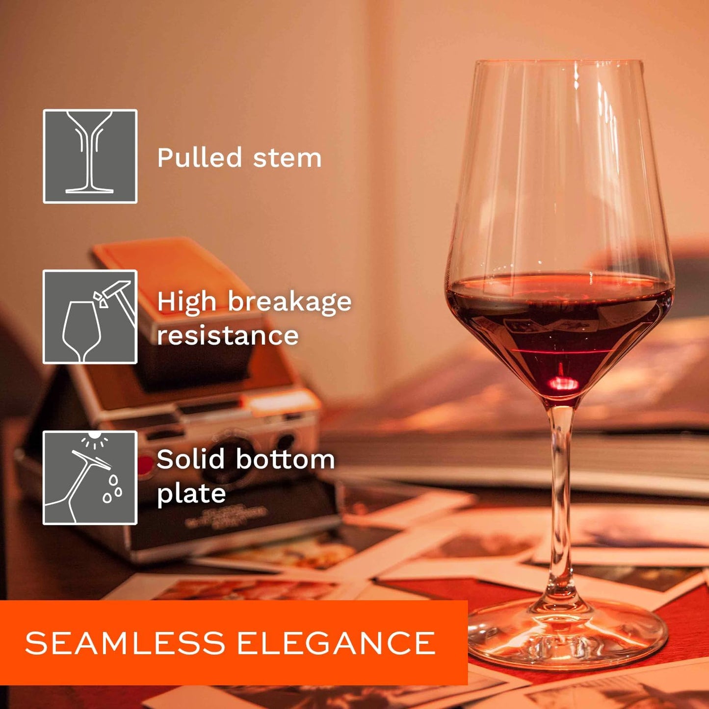 Stölzle Lausitz Red Wine Glasses Set of 6 (REVOLUTION). Dishwasher Safe, Lead-free Crystal Red Wine Glasses (16.5 fl oz). Shatter-Resistant Elegant Wine Glasses - Genuine Stölzle Wine Glass Set