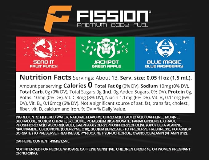 Cirkul Fission Flavor Cartridge Variety Pack with Caffeine, 6-Pack (2 Send It, 2 Jackpot, 2 Blue Magic), No Sugar, Zero Calorie Drink Mix