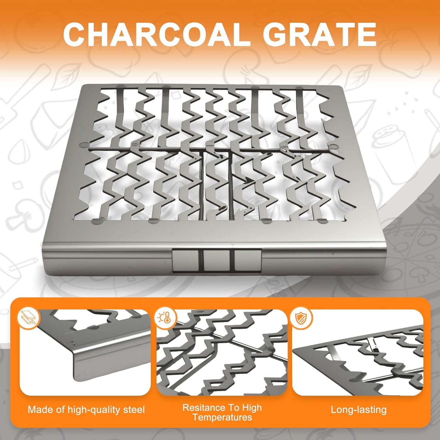 Charcoal Grate Grill Barbecue Grills Compatible with Masterbuilt Gravity Series 560 800 1050, Camping Grill Grates for Digital Charcoal Grill and Smokers