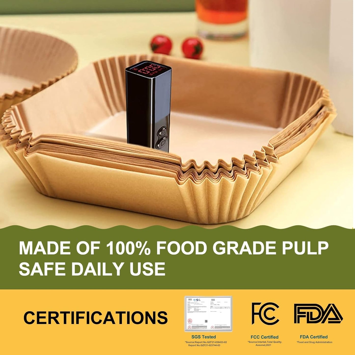 Small Air Fryer Liners for Cosori 2.1qt Air Fryer, Mini Air Fryer Liners Disposable 2 2.1 2.6 3QT, 5.5 Inch Air Fryer Liners