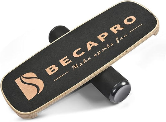 Balance Board Trainer, Wooden Balance Board with Adjustable Stoppers -3 Different Distance Options-Balance Exercise Equipment for Fitness Work