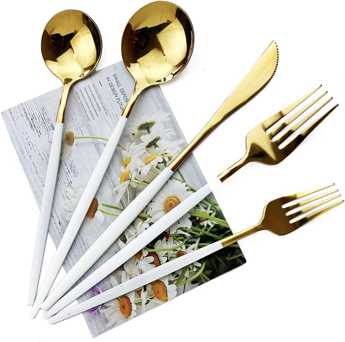 JASHII 20-Piece Stainless Steel Satin Finish Flatware Set, Mirror Polished Tableware Cutlery for Home and Restaurant, Dishwasher Safe