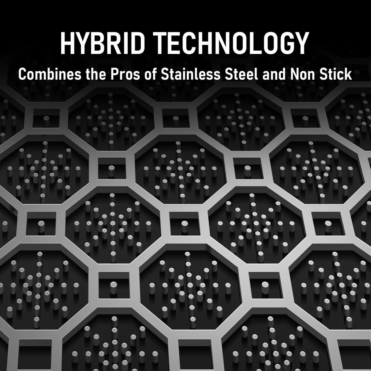 Hybrid 12-Inch Wok with Lid,Nonstick Stainless Steel Woks & Stir-fry pans,Stay-Cool Handle,PFOA Free Cookware,Dishwasher and Oven Safe,Compatible with All Cooktops