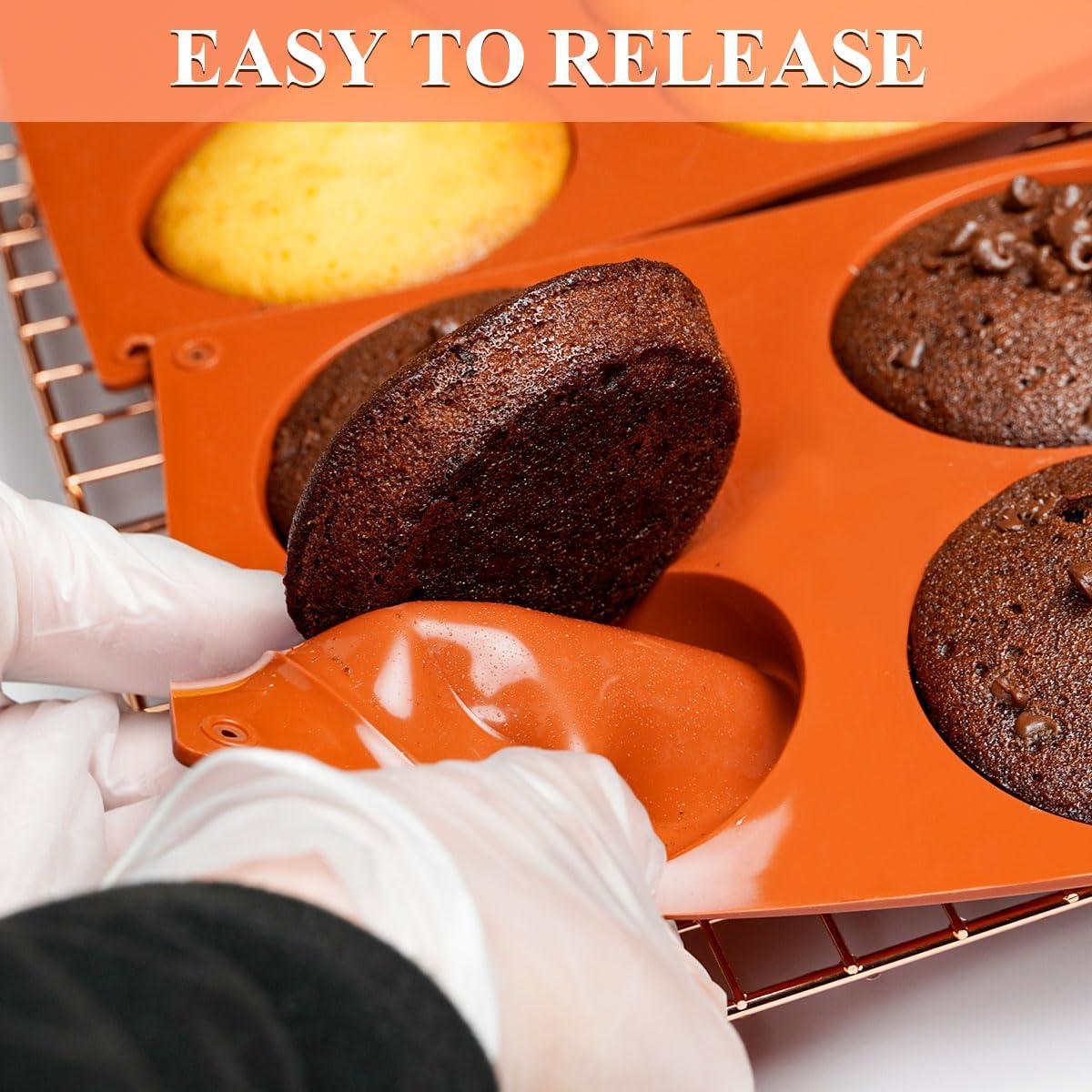 3 Pack Silicon Muffin Top Pan, 6-Cavity Non-Stick Egg Molds for baking, 3" Round Silicone Muffin Tin for English Muffins, Egg bites, Corn Bread, Whoopie Pies, Cookies