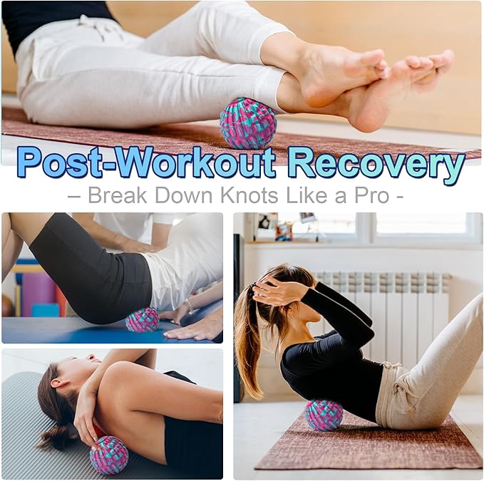 Deep Tissue Massage Ball for Exercise & Recovery - SGS Certification - Targets Back, Shoulder, Legs&Feet - Relieves Muscle Knots, Joint Pain&Tightness, Pressure Point Therapy- Myofascial Release Ball