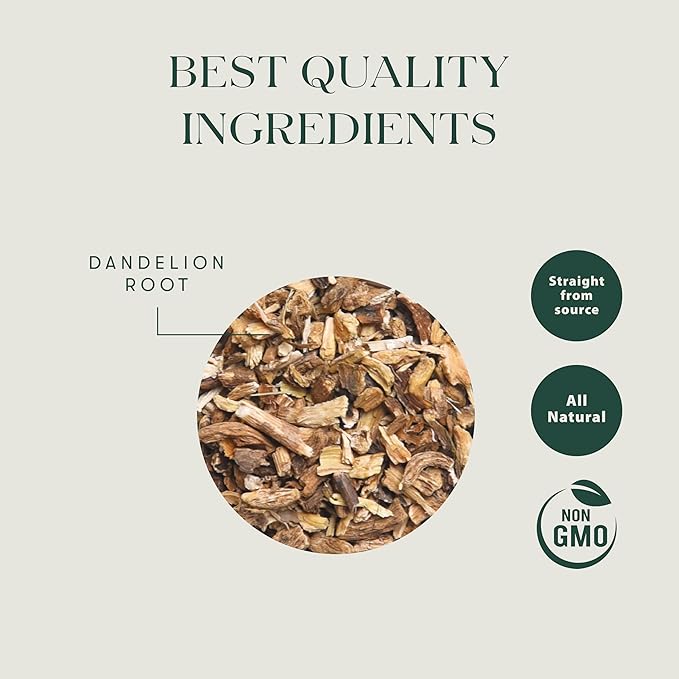 Luxmi Estates - Pure Dandelion Herbal - Organic Dandelion Tea - Loose Leaf - 100g (50 Cups) | With Pure Dandelion Root | Single Ingredient | Great for Detox