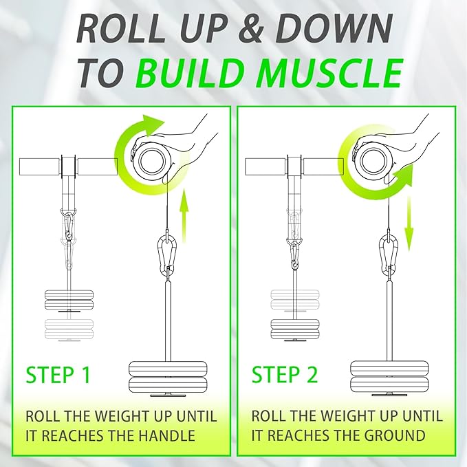 Forearm Strengthener Roller with Loading Pin and Thick Foam Grip – Multi-Functional Wrist Roller & Arm Blaster for Forearm, Wrist, and Grip Strength Training