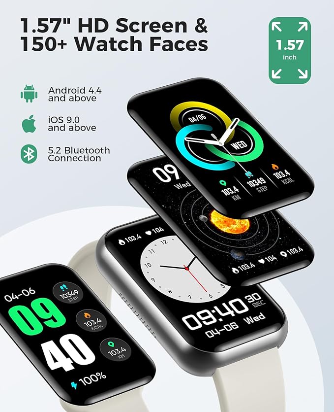 Smart Watch Fitness Tracker (Answer/Make Calls), 24/7 Heart Rate Spo2 Blood Pressure Monitor Sleep Tracker, 114 Sports Modes Calorie Step Tracker Pedometer, Waterproof Activity Tracker for Women Men