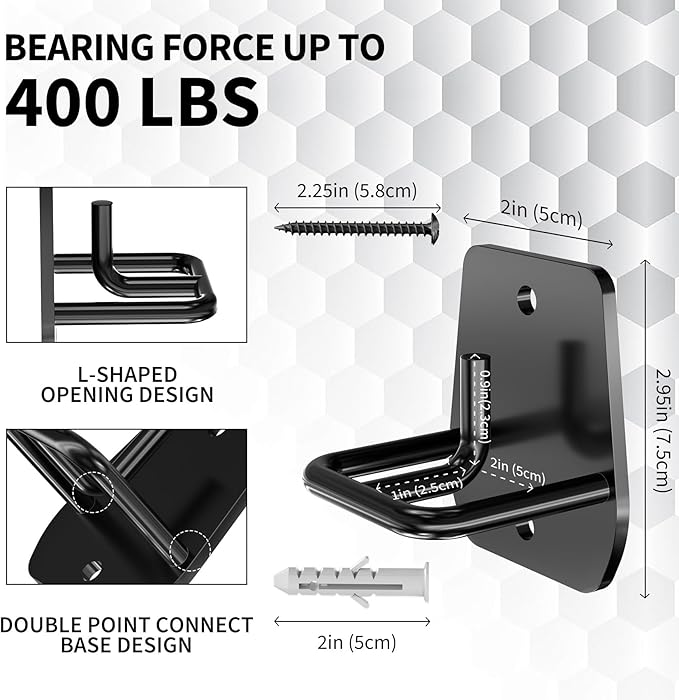 Resistance Band Wall Anchor, Squats Workout Equipment, 3PCS Resistance Band Anchor Mount System, Arm Workout at Home Fitness Equipment, Home Gym Wall Anchor for Strength Training, Physical Therapy