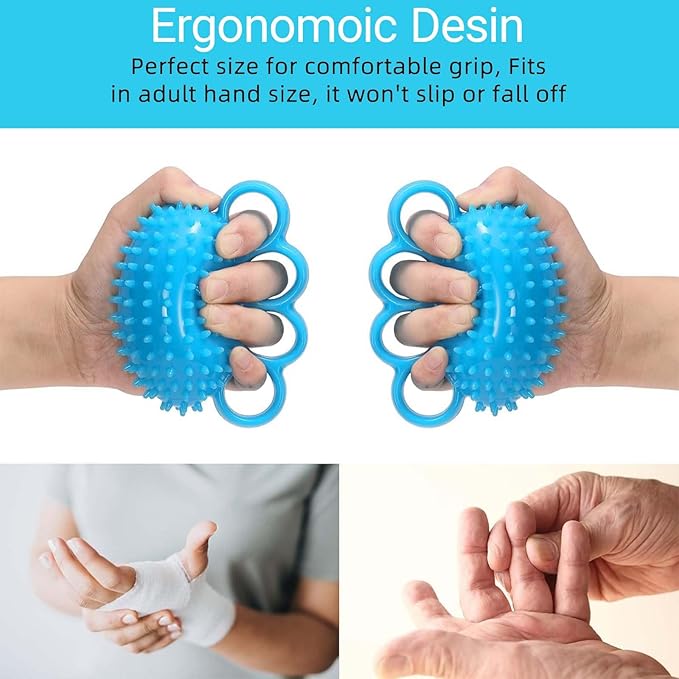Hand Exercise Grip Ball - Grip Strengthener, Improve Hand Flexibility, Finger Rehabilitation Tool, Portable Resistance Trainer for Adults