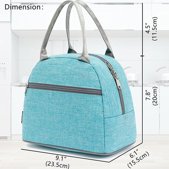 FlowFly Insulated Lunch Cooler Bag - Tote Bag Organizer for Women/Men, Sea Blue