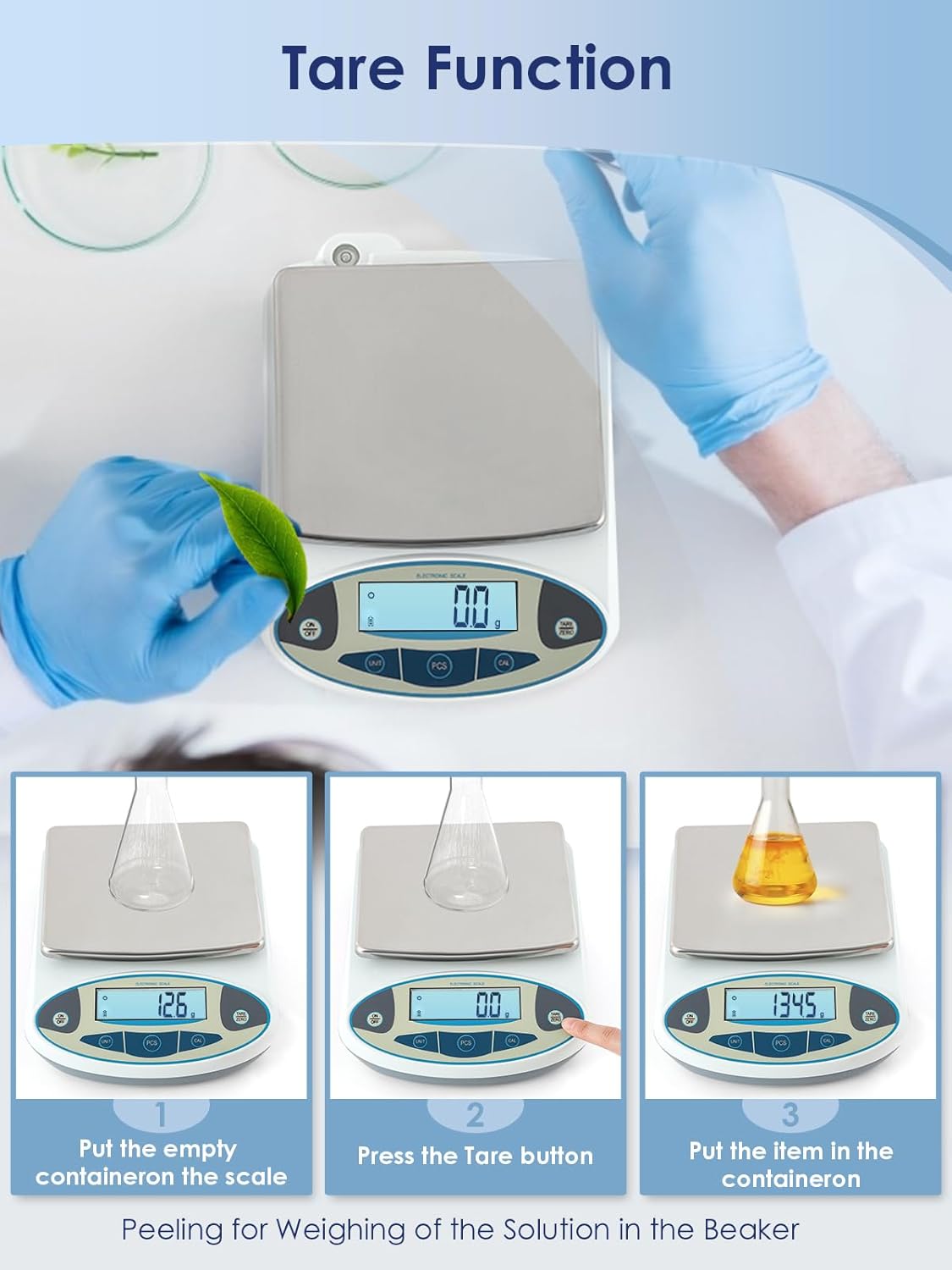 CGOLDENWALL Lab Scale 5kgx0.1g Digital Precision Scale Electronic Balance Laboratory Weighing Industrial Scale Kitchen Counting Scale Scientific Scale Calibrated (5kg, 0.1g)