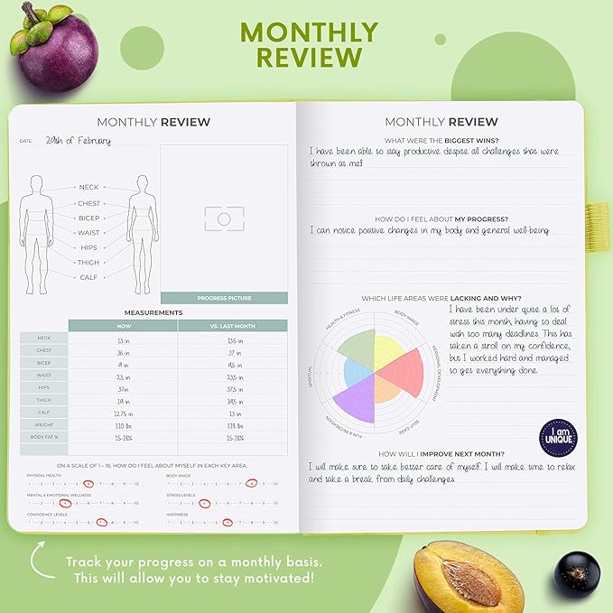 Clever Fox Wellness Planner - Weekly & Daily Health and Wellness Log, Food Journal & Meal Planner Diary for Calorie Counting, Notebook for Medical Condition Tracking, A5-Sized - Neon Yellow