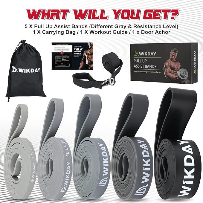 Resistance Bands for Working Out, Exercise Bands, Workout Bands, Pull Up Assistance Bands for Body Stretching Training Physical Therapy Muscle Training for Men & Women