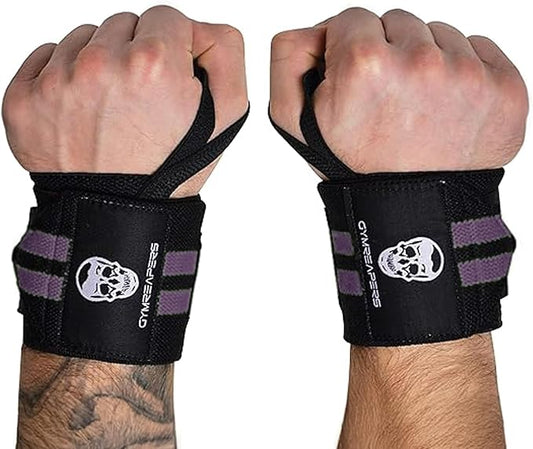 Gymreapers Weightlifting Wrist Wraps (IPF Approved) 18" Professional Quality Wrist Support with Heavy Duty Thumb Loop - Best Wrap for Powerlifting Competition, Strength Training, Bodybuilding