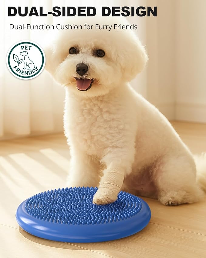 Trideer Wobble Cushion with Inflation Pump - Wiggle Seat for Sensory Kids(Multiple Colors), Balance Disc (Extra Thick)