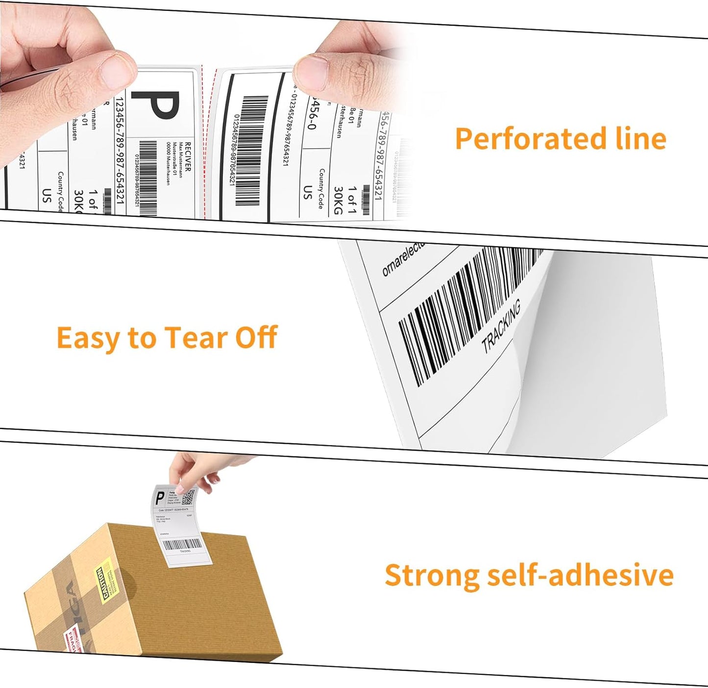 FungLam 4"x6" Thermal Shipping Labels,10000 Fanfold Labels, Adhesive Shipping Labels for iDPRT, Munbyn, Polono, Rollo Thermal Printers(10 Stack)