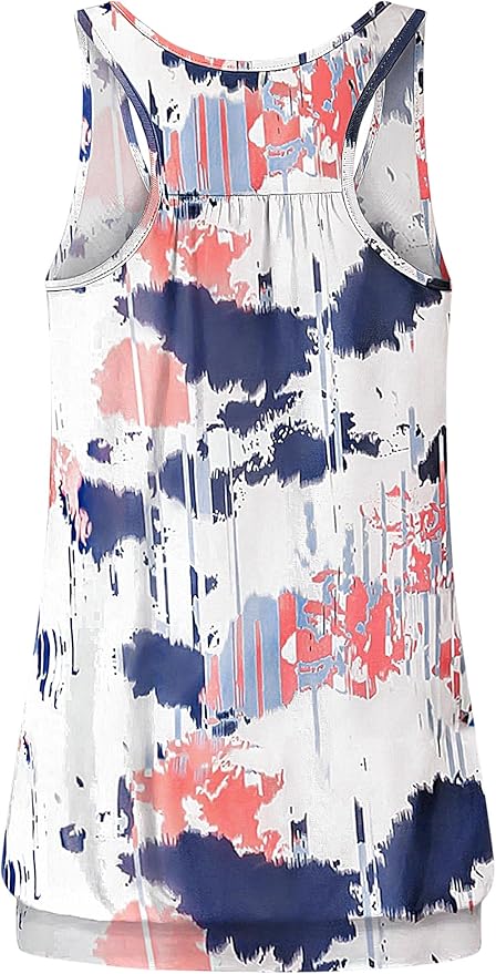 Miusey Womens Sleeveless Round Neck Loose Fit Racerback Yoga Tank Top