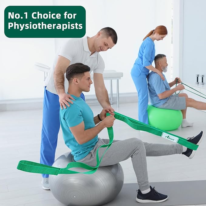 Stretching Strap Yoga Straps for Physical Therapy, 10 Loops Non-Elastic Stretch Band for Pilates, Flexibility, Exercise and Gymnastics