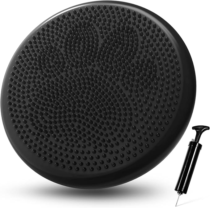 Trideer Wobble Cushion with Inflation Pump - Wiggle Seat for Sensory Kids(Multiple Colors), Balance Disc (Extra Thick)