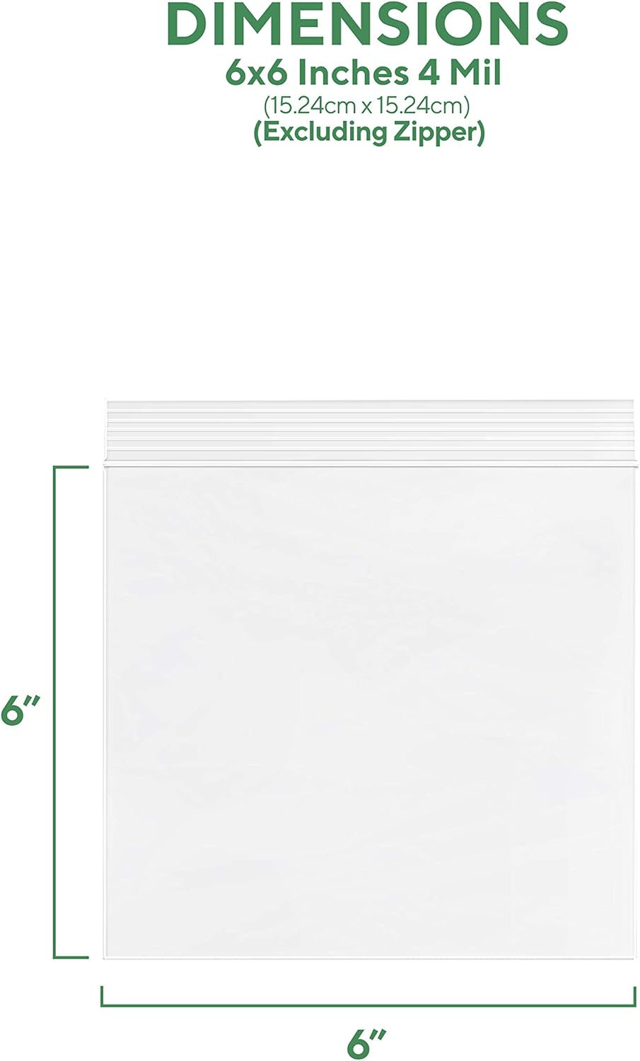 CLEAR PLASTIC ZIP SANDWICH BAGS - Bulk GPI Case Of 1000 6" x 6" 4mil Heavy Duty, Strong & Durable RECLOSABLE Poly Baggies With Resealable Zipper Lock For Travel, Storage, Packaging & Shipping.