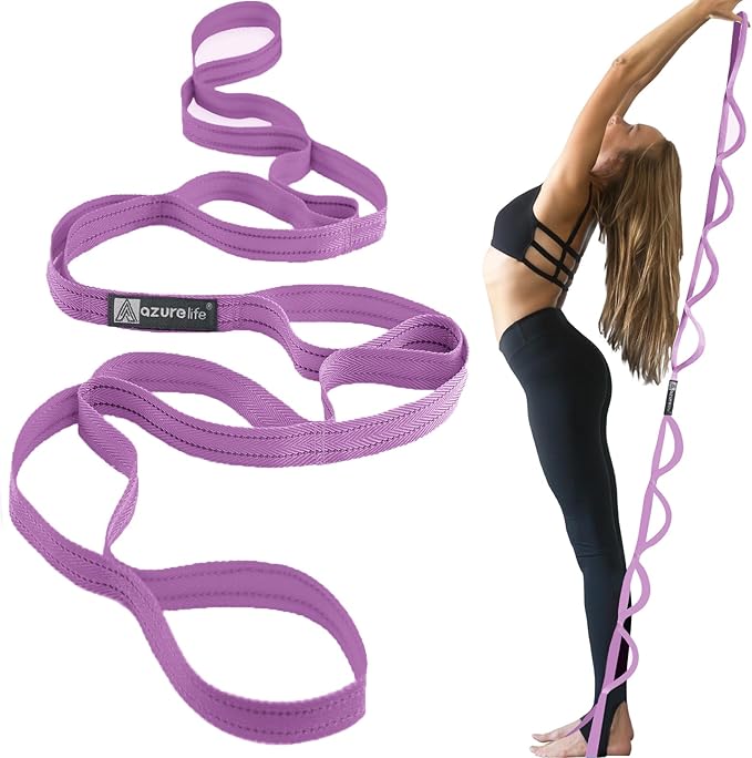Premium Durable Stretch Straps with Loops, Stretching Strap for Physical Therapy, Multi-Loop Yoga Strap Fitness Exercise Strap for Yoga, Pilates, Dance, Flexibility&Exercise